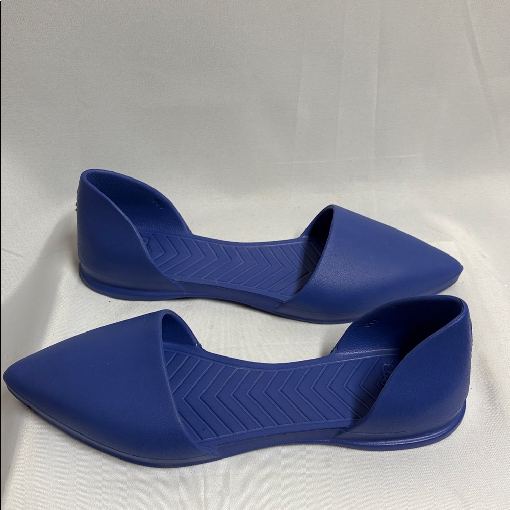 Native Audrey D'Orsay Rubber Ballet Flats Blue Purple Women's Size 9 - Picture 2 of 5